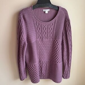Coldwater Creek Textured Knit Sweater in Mauve